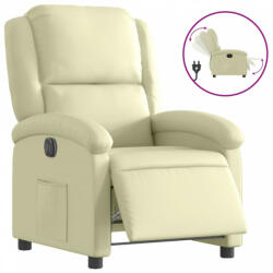 vidaXL Krémszínű valódi bőr elektromos dönthető fotel (3204256) (3204256)