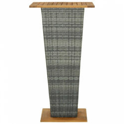 vidaXL Szürke polyrattan és tömör akácfa bárasztal 60 x 60 x 110 cm (313464) (313464)