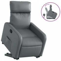 vidaXL Szürke műbőr felállást segítő dönthető fotel (3206752) (3206752)