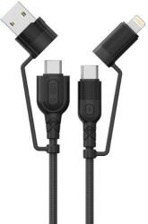 Lemontti Cablu de Date Lemontti Fisheye Series Multi-connector 4in1 USB-A & Type-C la Type-C & Lightning PD 1.2M Negru (LEMCF4IN1PDN)
