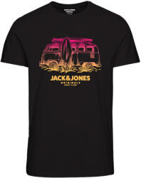 JACK & JONES Férfi póló JORARUBA Standard Fit 12258057 Black S