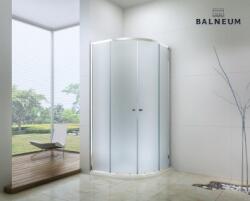 Balneum Royal íves zuhanykabin 6mm-es nano vízlepergető matt üveggel+ÖNTÖTTMÁRVÁNY ZUHANYTÁLCA BEMUTATÓ TERMÉK (BL-503-90M+B-ÍVES-90BEMUTATÓ)