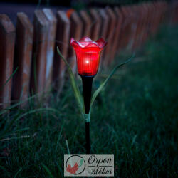  LED-es szolár tulipánlámpa: sárga / piros / rózsaszín - 31 cm