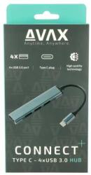 Avax HB601 CONNECT+ USB Type-C 3.0 HUB (4 porturi) (5999574480620)