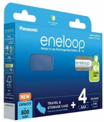 Panasonic Акумулаторна батерия Panasonic Eneloop & Storage Case, AAA, R03, 1.2V, 800mAh, NiMH, 4бр, в комплект с кутия за съхранение