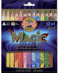 ICO Creioane magice groase Koh-I-Noor 3408 12+1 creioane colorate triunghiulare (3408013001KS)