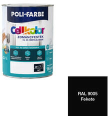 POLI-FARBE Poli-Farbe Cellkolor matt zománcfesték RAL 9005 fekete 0, 8 l