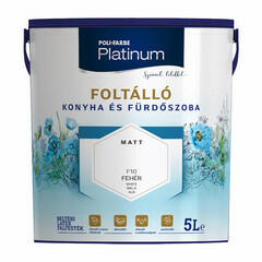 Polifarbe Poli-Farbe Platinum Foltálló konyha és fürdőszoba falfesték F10 fehér 5 l