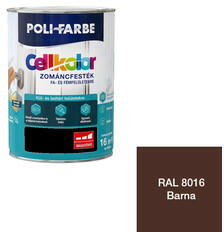 Polifarbe Poli-Farbe Cellkolor magasfényű zománcfesték RAL 8016 barna 0, 4 l