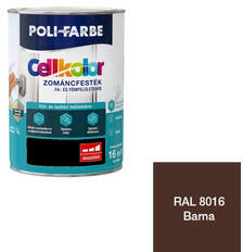 Polifarbe Poli-Farbe Cellkolor magasfényű zománcfesték RAL 8016 barna 5 l