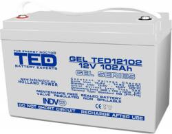 TED Electric Acumulator 12V GEL Deep Cycle Solar, Dimensiuni 331 x 173 x 213 mm, Baterie 12V 102Ah M8, TED Electric TED003492 (A0058592)