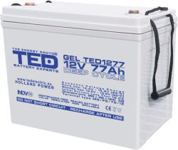 TED Electric Acumulator 12V GEL Deep Cycle, Dimensiuni 259 x 168 x 211 mm, Baterie 12V 77Ah M6, TED Electric TED003409 (A0059219)