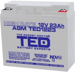 TED Electric Acumulator 12V High Rate, Dimensiuni 181 x 76 x 167 mm, Baterie 12V 23Ah M5, TED Electric TED003362 (A0060892)