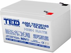 TED Electric Acumulator 12V High Rate, Dimensiuni 151 x 98 x 95 mm, Baterie 12V 14.5Ah F2, TED Electric TED002792 (AC.TD.12V.BK1.1.2.0001) - shoptei