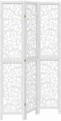 vidaXL 3 paneles fehér tömör császárfa térelválasztó 358735