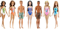 Mattel - Barbie în costum de baie Asst (25DWJ99) Papusa Barbie