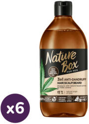 Nature Box INGYENES SZÁLLÍTÁS - Nature Box FOR MEN 3 az 1-ben korpásodás elleni sampon hajra, fejbőrre & szakállra kendermag olajjal (6x385 ml) - pelenka