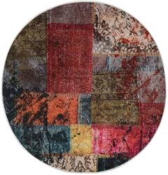 vidaXL többszínű foltvarrott csúszásmentes mosható szőnyeg φ120 cm (337969)