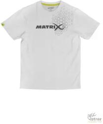 Matrix Fehér Horgász Póló Méret: L - Matrix White Hex Print T-Shirt (GPR383)