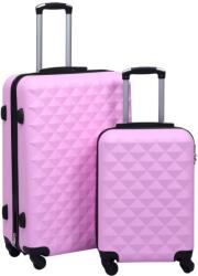 vidaXL 2 db rózsaszín ABS keményfalú gurulós bőrönd (92429)