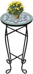vidaXL Zöld-fehér mozaik kisasztal növénytartó asztal (41130) - vidaxl