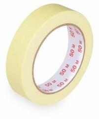 WIMEX Bandă adezivă creponată (PAP/Hot-melt) galbenă 25mm x 50m [1 buc]