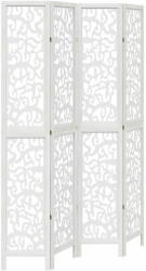 vidaXL 4 paneles fehér tömör császárfa térelválasztó 358740