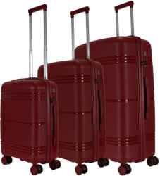 Benzi BZ5749 bordó 4 kerekű 3 részes bőrönd szett (BZ5749-szett-bordo)