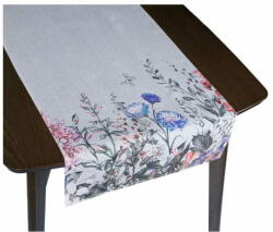  Asztalterítő BEHOUN - 40x135 cm - rét virág szürke