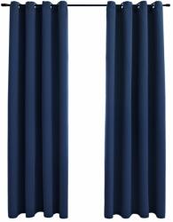 Vidaxl 2 db kék sötétítőfüggöny fémgyűrűkkel 140 x 245 cm 134452