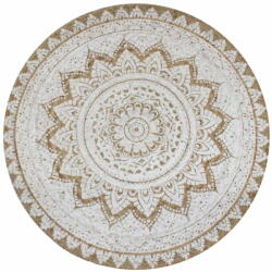 vidaXL kör alakú, fonott juta szőnyeg nyomott mintával 90 cm 245339