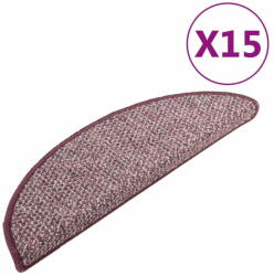 vidaXL 15 db lila lépcsőszőnyeg 65x21x4 cm 149910