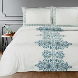 Eurofirany Reina29 pamut-szatén ágyneműhuzat Fehér/sötétkék 160x200 cm - 70x80 cm 2db