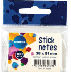Centrum Öntapadós jegyzettömb Centrum Stick Notes 38x51 mm, 100 lapos, pasztellsárga (80080)