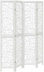 vidaXL 4 paneles fehér tömör császárfa térelválasztó 358739