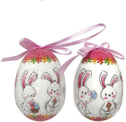  Húsvéti tojás (4db-os, nyuszik fehér-rózsaszín tojáson) (CFK7454-B)