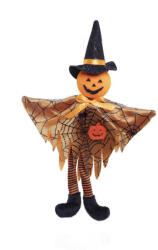 Halloween dekorációs figura (tök, pókhálós poncsóban) (CFK8373-A)