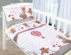  Gyermek ágynemű pamut Agata - 90x135, 45x60 cm - Bagoly rózsaszín - 90x135, 45x60 cm - Bagoly pink