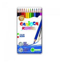 CARIOCA Creioane colorate acuarela hexagonale 12 culori/cutie metalica CARIOCA Acquarell (8077)