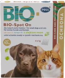 Pess BIO-spot pe bază de ulei de neem pentru caini si pisici pana in 10 kg - 4x1g