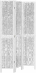 vidaXL 3 paneles fehér tömör császárfa térelválasztó 358671
