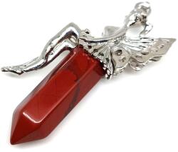 R. M. ékszer Csúcs medál fém angyal Jáspis vörös 2, 5x6cm (021838)