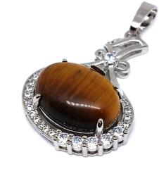 R. M. ékszer Ovális medál fém str Tigrisszem 2, 5x3cm (021682)