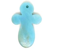 R. M. ékszer Átfúrt medál Amazonit Kopt kereszt kerek 30x40mm (021178)