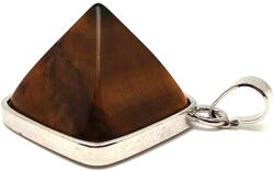 R. M. ékszer Piramis medál fémmel Tigrisszem 2x2cm (021073)