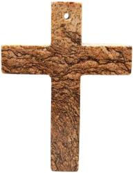 R. M. ékszer Átfúrt medál Jáspis kép kereszt 50x65mm (021174)