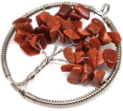 R. M. ékszer Életfa medál drótos goldstone vörös 5cm (021266)