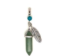 R. M. ékszer Vogel medál fém toll aventurin 8x30mm (021513)