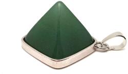 R. M. ékszer Piramis medál fémmel Aventurin 2x2cm (021075)