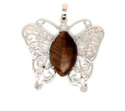 R. M. ékszer Pillangó fém medál Tigrisszem 4, 5x4cm (020788)